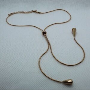 Elegant Gold Lariat Necklace